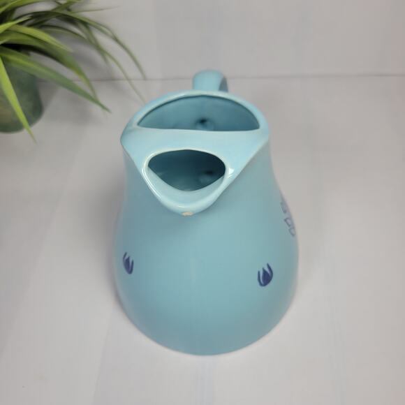 Vintage Cameron/Cronin Pottery Dutch Blue Tulip Pitcher, Ice Lip Chip - Picture 3 of 7